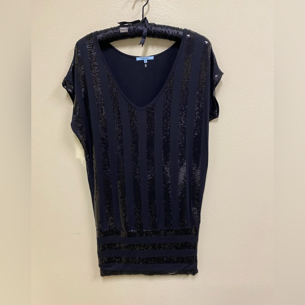 Lacite Women's Sequin Tunic Top Size XS Color Black